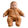 thumbnail image 5 of CAICJ98 Newborn Baby Boy Girl Fleece Outfit Footie Jumpsuit Winter Zipper Long Sleeve One-Piece Romper Snowsuit Warm Clothes,Size 6-9 Months, 5 of 9