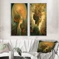 thumbnail image 1 of Designart "Retro Reverie Goddess in Dreamy Colors" Fashion Woman Framed Wall Art Set Of 2 - Glam Blue Gallery Wall Frame Set For Home Decor, 1 of 6