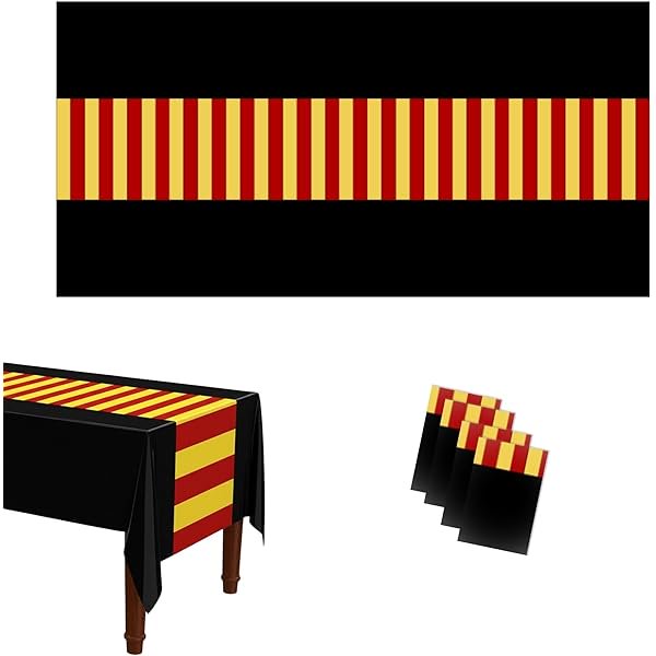 wonima02 Wizard Tablecloth Birthday Party Decoration,4Pcs Waterproof Disposable Table Cover for Magical Party Halloween Decoration 54 x 108 Inch
