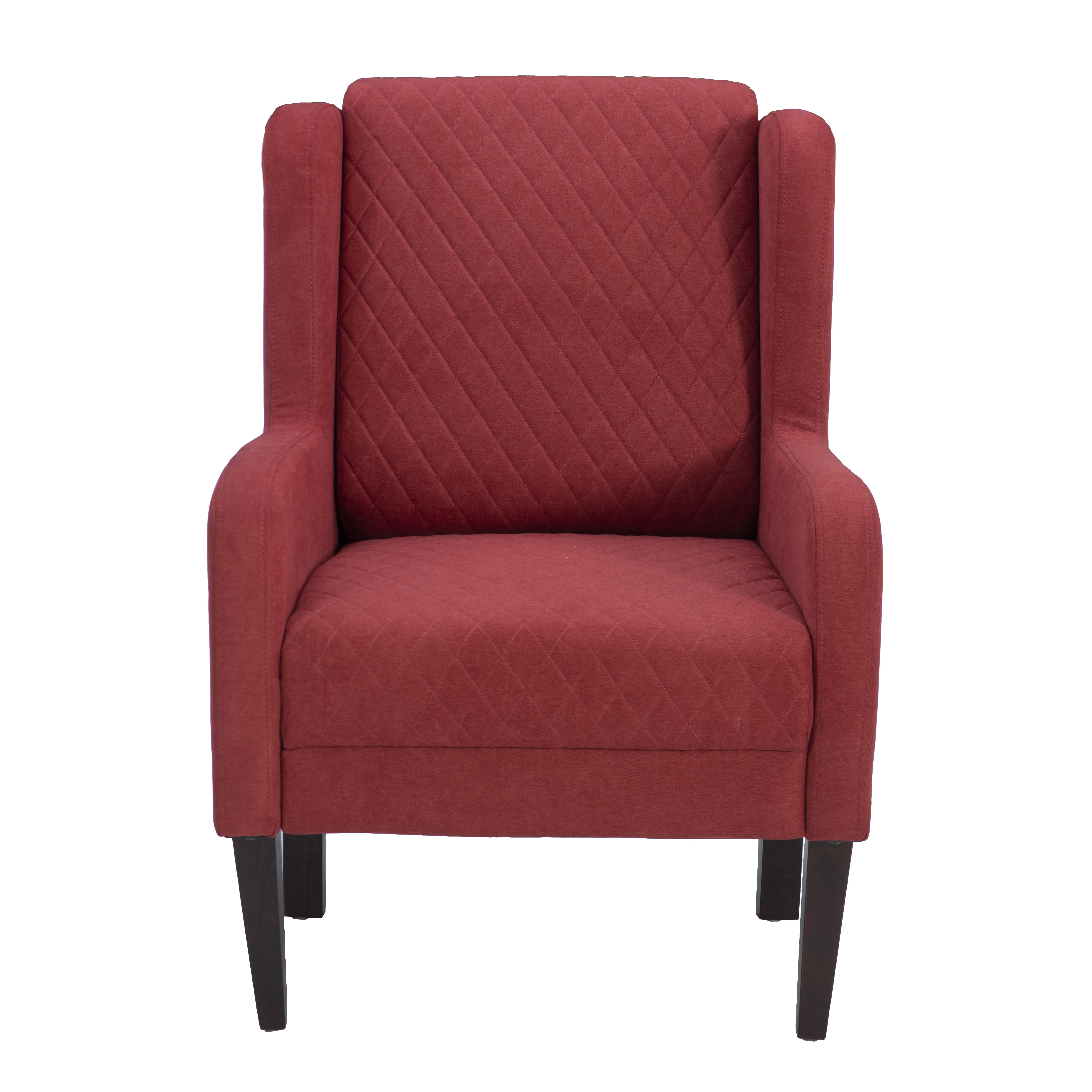 Powell Laude Quilted Velvet Wingback Accent Chair, Rust