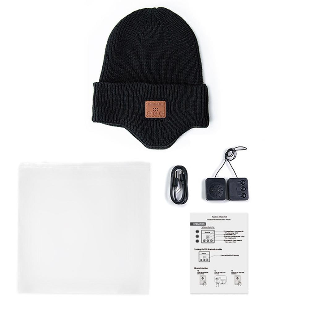 Morttic Unisex Bluetooth Beanie Hat, Winter Warm Earflap Hat