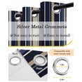 thumbnail image 6 of Blue and Brown Geometric Stripe Pattern Blackout Curtains 63 Inches Long for Bedroom, Thermal Insulated Room Darkening Black Out Window Curtain Panels Grommet Drapes for Living Room, 6 of 8
