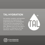 TAL 24oz Stainless Steel 2-in-1 Water Bottle with Straw and Chug Lid, Black