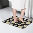 thumbnail image 4 of Black White Flower Pattern Flannel Non Slip Door Rugs,Washable Door Mats Indoor,Decorative Door Mats,Dirt-Resistant and Absorbent Doormat for Entrance,Bedroom,Kitchen,Bathroom,23.5x16in(60x40cm), 4 of 5