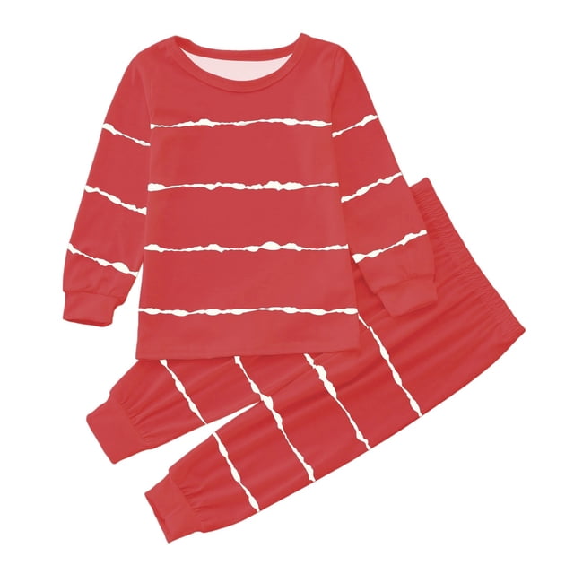 Gubotare Pyjamas pour Enfants Filles Chauds Ensembles de Pyjama à Manches Longues pour Filles et Garçons, Ensembles de Pyjama Amusants pour Enfants, Douillets, Confortables (Rouge Melon D\'eau, 7-8 Ans)
