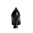 thumbnail image 4 of PEERAGE Silvia Women's Wide Width Louis-Heel Leather Dress Pumps (BLACK) 9, 4 of 6
