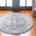 thumbnail image 5 of Unique Loom Indoor Round Traditional Vintage Area Rugs Gray/Off-White, 6' 0 x 6' 0 Round, 5 of 9