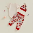 thumbnail image 4 of UngA 3Pcs Newborn Baby Boy Clothes Is It Too Soon To Ask For A Fire Truck Short Sleeve Romper Pants Set Infant Firefighter Spring Summer Outfit (Red,6-12 Months), 4 of 7