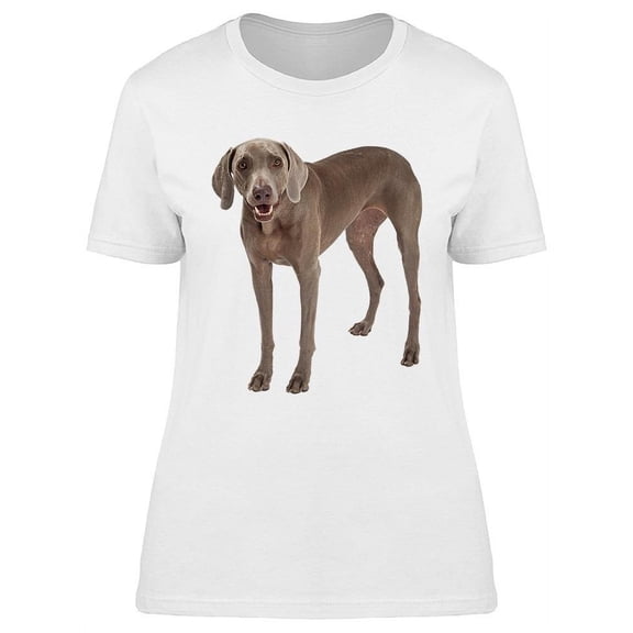 Happy Standing Weimaraner T-Shirt Women -Image by Shutterstock, Female Medium