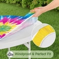 thumbnail image 5 of Colorful Rainbow Tie Dye Spiral Pattern Round Fitted Tablecloth with Elastic Edge,Dining Table Cover Waterproof,Outdoor Round Tablecloth for Camping,Dining,Indoor and Outdoor, 5 of 7