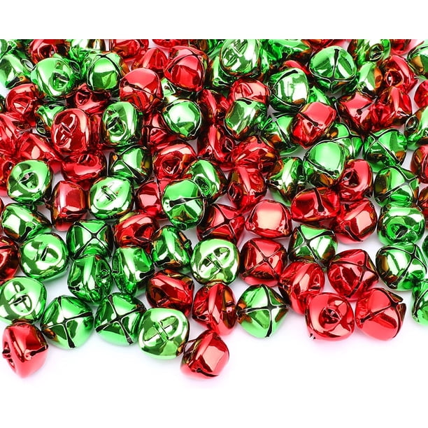 Augshy 120 cascabeles navideños plateados de 1 pulgada/25 mm