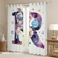 thumbnail image 2 of Homewish Initial Letter R Curtains Pack of 2 (42x84 Each),Watercolor Galaxy Planet Curtains Blackout,Cute Astronaut Stars Bedroom Curtains For Boys,Breathable Bedroom Decoration, 2 of 6