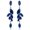 Blue Silver, variant on Cubic Zirconia Bridal Earrings - Silver Plating Marquise Crystal Zircon Rhinestone CZ Cluster Floral Leaf Dangle Drop Earrings for Women,Wedding Party Prom Bride Bridesmaids Jewelry