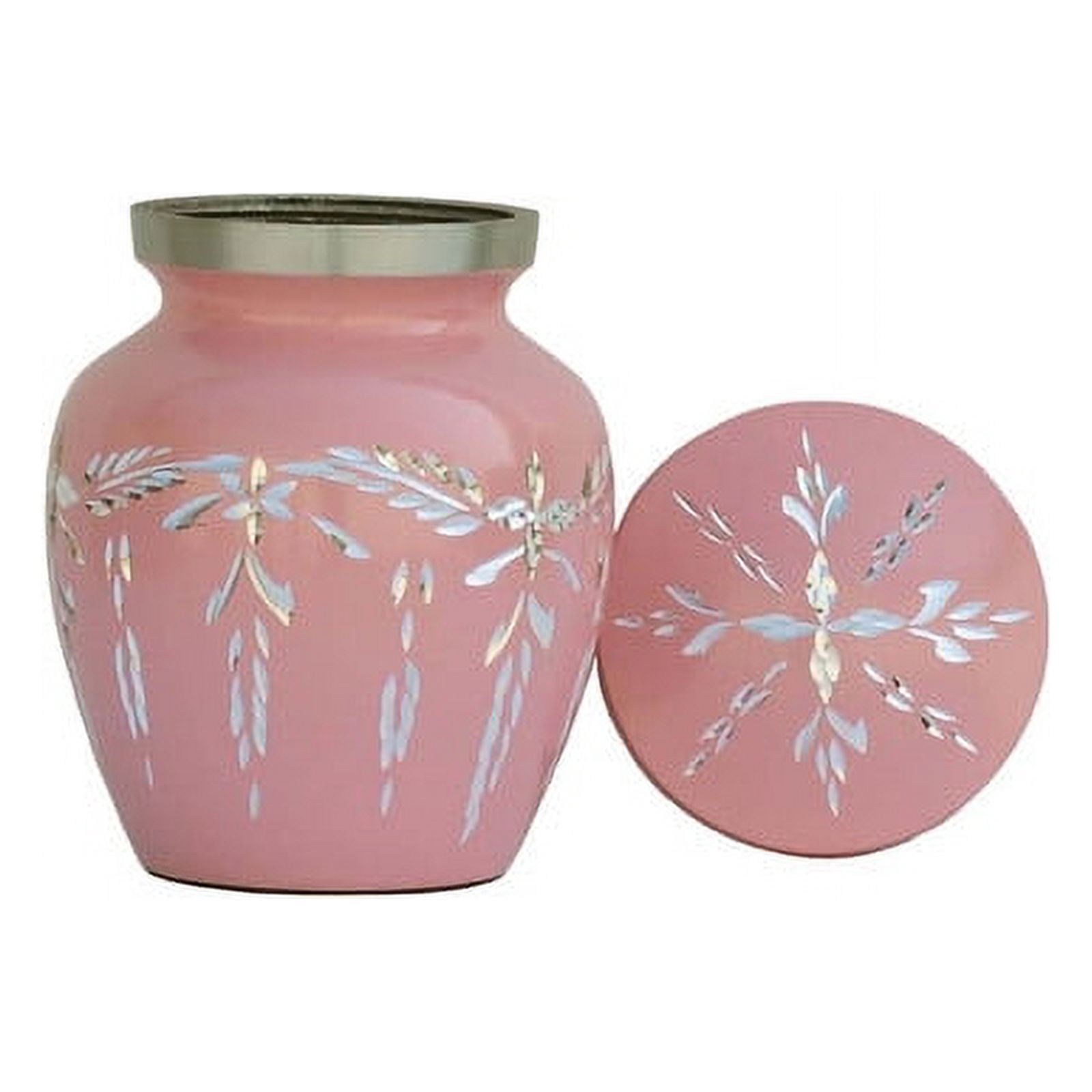 SHREYAS Aluminium PINK SL DZ Medium Size Cremation URNs Keepsake Vase of Human & Pet Ashes