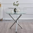 thumbnail image 4 of Glass Dining Table, Kitchen Table with Metal Legs, Kitchen Table for Restaurant/Dining Room, 4 of 15
