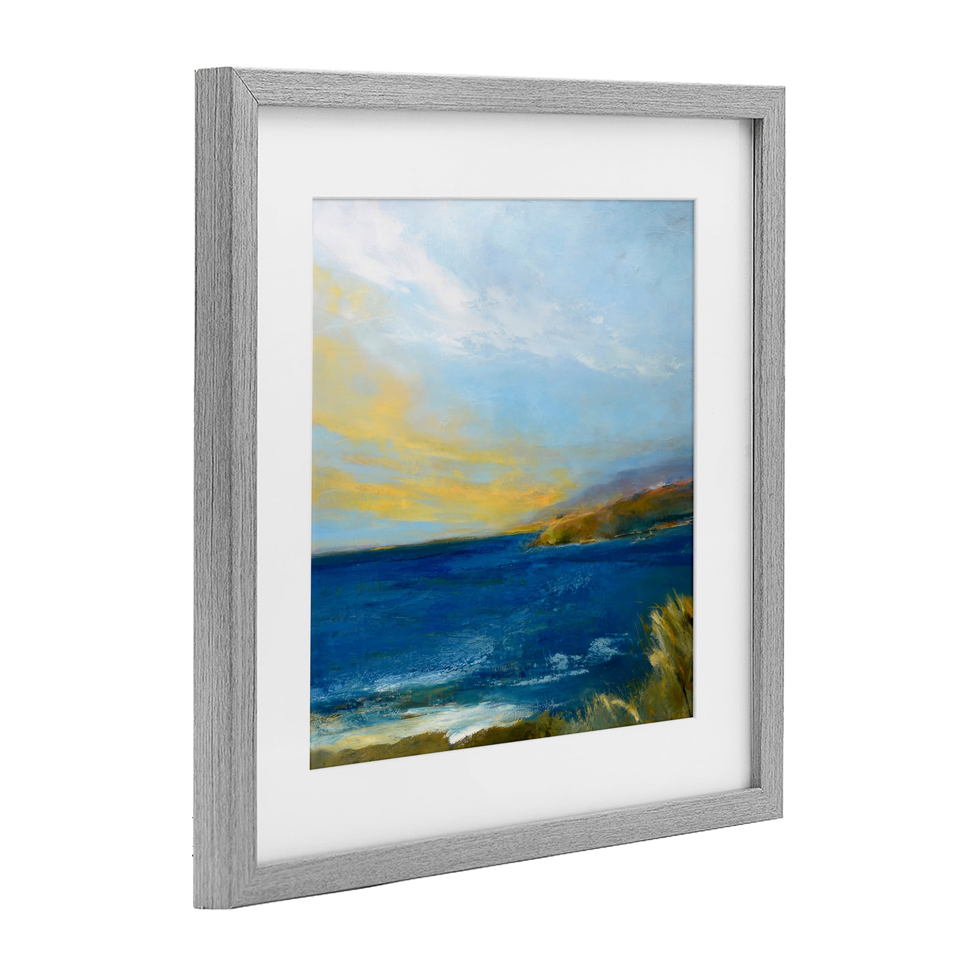 Stupell Industries Vibrant Ocean Light at Dusk Gray Framed Print Under Glass, design by Patrick Dennis