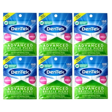 6 Pack- DenTek Dental Picks Deep Clean Mint Toothpicks Plaque Removers, 100 Picks Each - Pack of 6