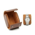thumbnail image 3 of Portable Brown Leather Watch Storage Case for 2 Mechanical Watches - Dustproof Travel Watch Pouch with Protective Design, Ideal for Daily Use and Home Organization, Durable High-Grade Material Watch, 3 of 6
