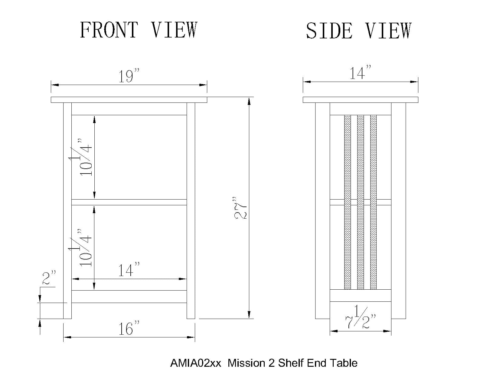 Alaterre Furniture Mission 2-Shelf End Table