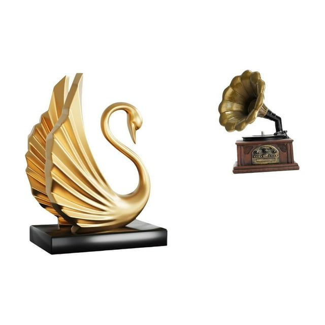 Figura de cisne moderna, escultura coleccionable, estatua vintage de resina, pieza de arte animal para sala de estar, gabinete, decoración del hogar,