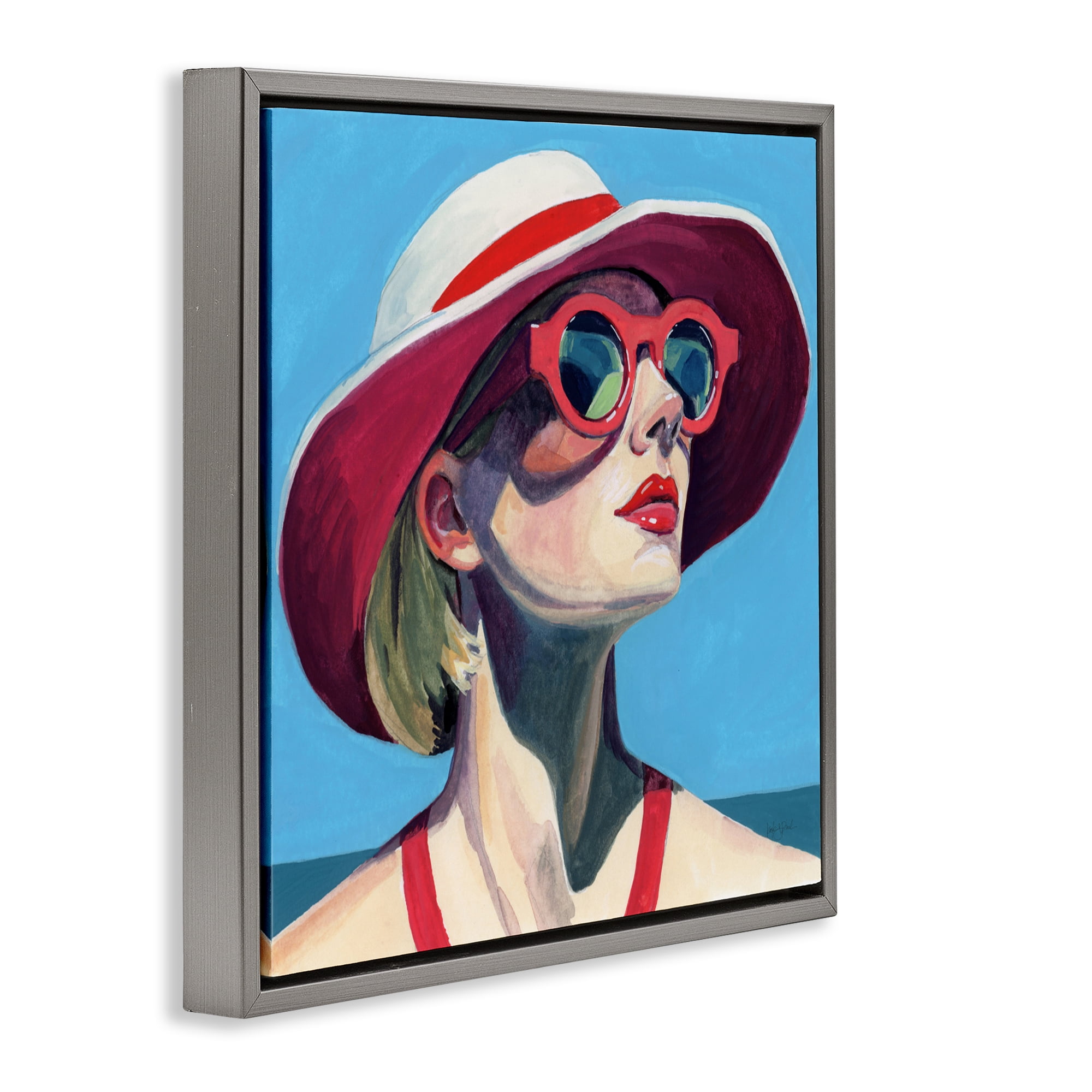 Stupell Industries Vacation In Style Gray Framed Floater Canvas Wall Art, design by Kate Jarvik Birch