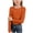 Orange, variant on Xudanell Girls Long Sleeve Shirts Crewneck Ruched Side Slim Fit Tops Ribbed Knit Casual Tee Shirt Size 13-14 Years