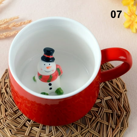 

3D Christmas Mug 3D Ceramic Cup Cute Coffee Mug for Water Tea Home Presents Gift 07
