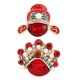 thumbnail image 3 of Alloy Brooches Chinese-Style Decorative Opera Face Makeup Style Red 2Pcs, 3 of 3