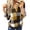 Gold, variant on LYXSSBYX Women Long Sleeve Tops Hot Sale Clearance Long Sleeve Women Casual Roll Up Long Sleeve V Neck Plaid Shirt Slim Top Long