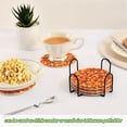 thumbnail image 6 of Haosy Set of 6 Drink Woven Coaster with Holder Heat Resistant Non-Slip Bar Coasters 4 Inches Lava Pixel Art, 6 of 7