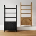 thumbnail image 6 of Nathan James Iris 3 Tier Bookshelf, Arched Bookcase Cabinet, Solid Wood Bookcase with Cabinet Base, Boho Bookshelf in Midnight Charcoal Finish, 6 of 6