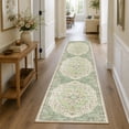 thumbnail image 2 of SIXHOME 2' x 8' Washable Runner Rug, Farmhouse Floral Non-Slip Carpet, Soft Botanical Indoor Rug for Hallway, Bedroom, Bedside, Laundry Room & Kitchen, Vintage Green, 2 of 7