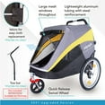 thumbnail image 3 of Ibiyaya FS2180-YG Hercules Heavy-Duty Pro Pet Stroller-Bike Trailer with 3-Wheel Foldable Jogging, Hiking, All-Terrain Dog Stroller - Extra Large, 3 of 8