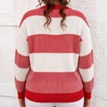 thumbnail image 2 of yillto Plus Size Women Sweater Color Block Striped Fashion Crew Neck Pullover Knit Loose Sweaters, 2 of 6