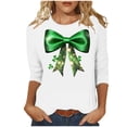 thumbnail image 2 of Craaazy Women's 3/4 Sleeve St. Patrick's Day Tshirts Casual Printed Pullover Tops Gifts, 2 of 5