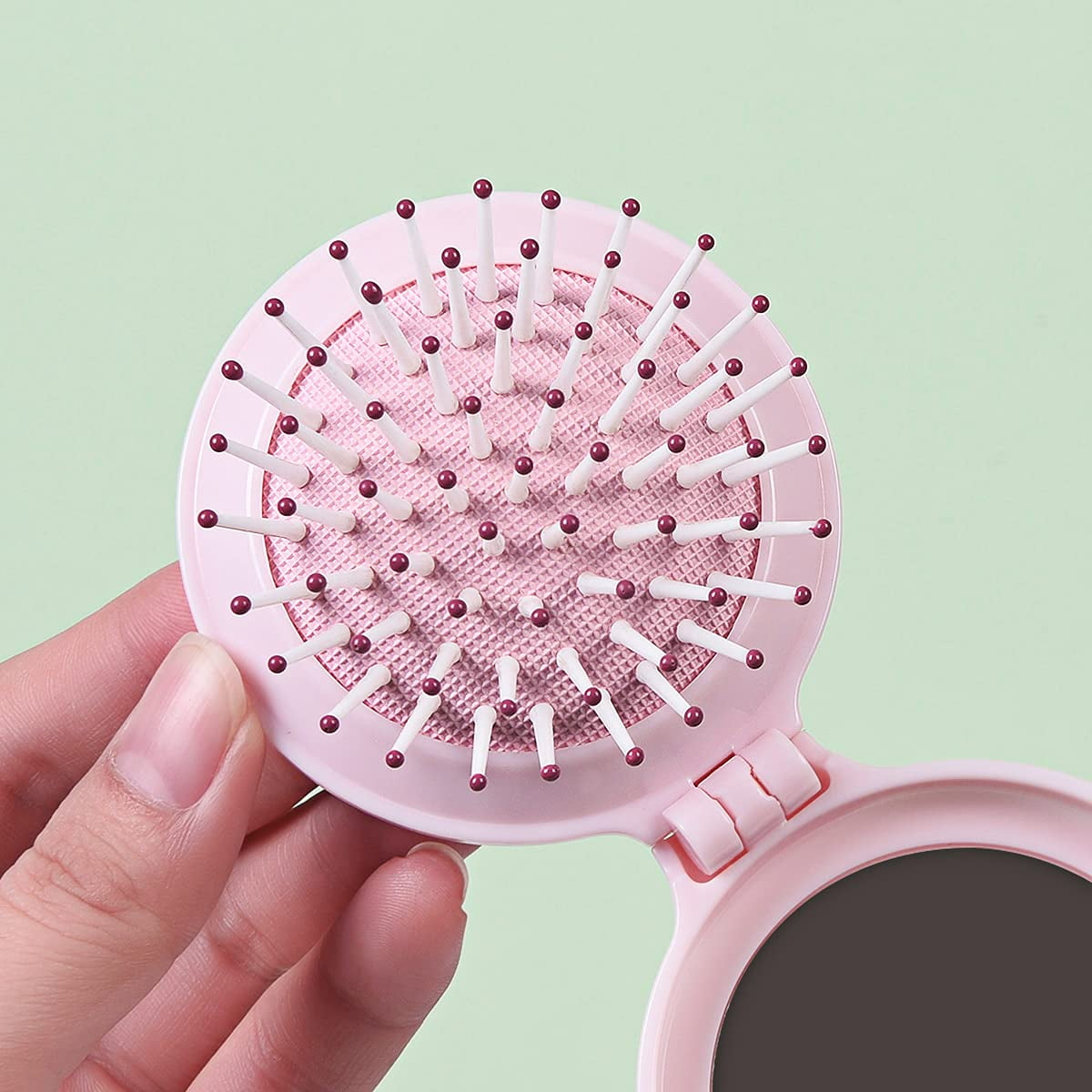 New Folding Hair Brush With Mirror Compact Pocket Size Travel Car For Purse Bag | Mini Folding Hair Brush With Mirror, Compact Pop Up Pocket Brush, Small Travel Size Flip Hair Brush New Folding Hair Brush With Mirror Compact Pocket Size Travel Car For Purse Bag | Mini Folding Hair Brush With Mirror, Compact Pop Up Pocket Brush, Small Travel Size Flip Hair Brush