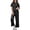 Black, variant on Pinspark 2 Piece Sets for Women Soft Short Sleeve Tracksuit Wide Leg Pants Lounge Matching Set Travel Summer Outfits