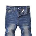 thumbnail image 3 of BOBOGOJP Toddler Boy Jeans Stretch Fit Elastic Waist Pull On Relaxed Boys Pant Active Athletic Youth Outdoor Soft Teenage Streetwear Blue for Size 11-12 Years, 3 of 3