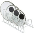 thumbnail image 3 of Vinyl Coated Kitchen Wire Lid Plate Rack, 8 dividers, Great for Storing Plates, Lids, Kitchen Organization, White, 3 of 4