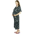 thumbnail image 1 of Bimba Maternity Floral Kaftan Nursing Night Gown|Front Buttons- Baby Shower Gift, 1 of 6