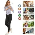 thumbnail image 6 of Women’s 3/4 Sleeve Ruffle Collar Polo Shirt UV Protection Button Up Golf Top Business Casual Dress Shirt Lightweight Tennis Blouse, 6 of 8