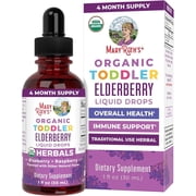 MaryRuth's Elderberry Liquid Drops for Toddlers Ages 1 to 3 USDA Organic Herbal Supplement Immune Support Overall Health Vegan Unisex 1 fl oz