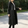 thumbnail image 6 of Neewe Womens Plain Rain Poncho Stylish Polyester Waterproof Raincoat with Pocket Hood Zipper, 6 of 7