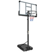 Gzxs Basketball Hoop Outdoor 6.6-10ft Adjustable, 44in PVC Backboard, with Wheeled Fillable Base, Portable Basketball Hoop System for Kids Youth Adults in Backyard/Driveway/Indoor