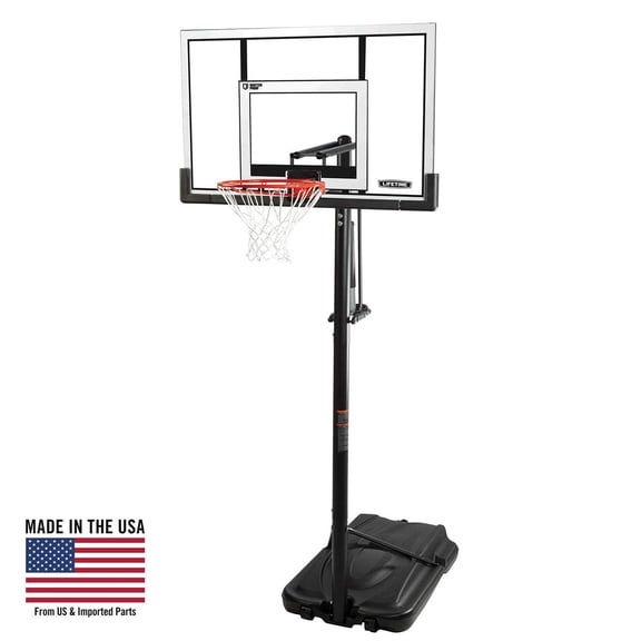 Lifetime 7.5ft-10ft Adjustable Height 52" Shatterproof Outdoor Portable Basketball System (90228)