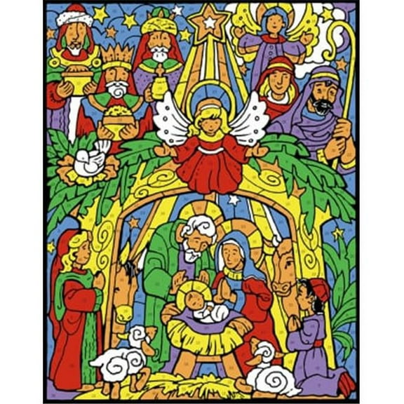 Vermont Christmas 156618 11 x 14 in. Color Your Own Advent Calendar, Colorful Nativity