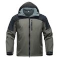 thumbnail image 1 of RXMEKW Waterproof Windproof Fleece Jacket For Men With Hood For Outdoor Mountaineering Long Sleeve Zip Up Solid Color, 1 of 9