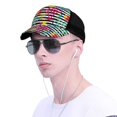 thumbnail image 4 of Zufioo Trendy Colorful Pineapples Print Mesh Baseball Cap, Adjustable Sport Travel Hat Accessory for Men and Women, 4 of 7
