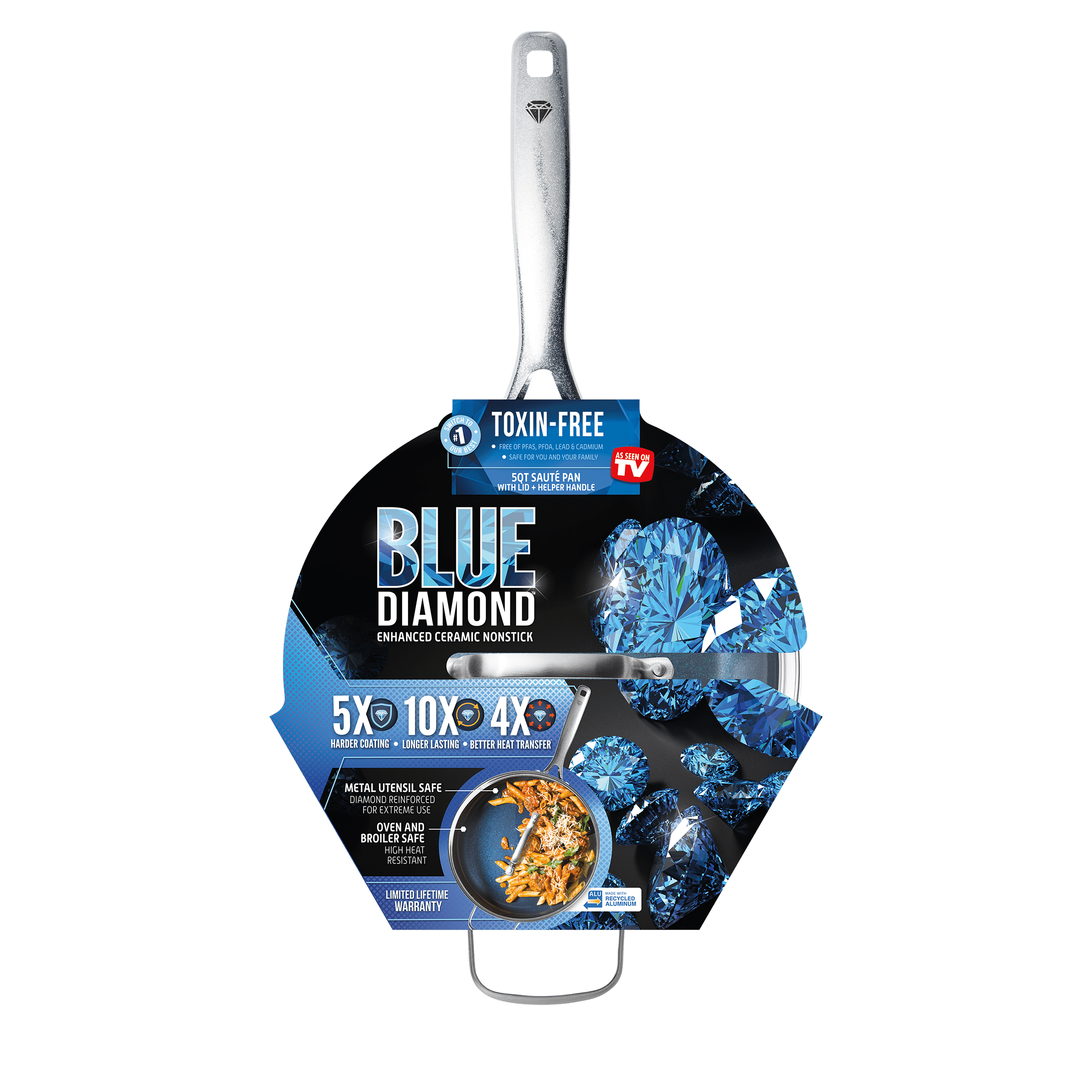 Blue Diamond Toxin Free Ceramic Metal Utensil Dishwasher, 11