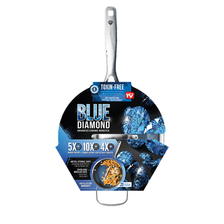 Blue Diamond - 4.8-Quart Skillet - Blue/Silver/Transparent